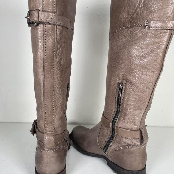 2000s Leather Riding Glam Calf High Boots - Picture 6 of 7